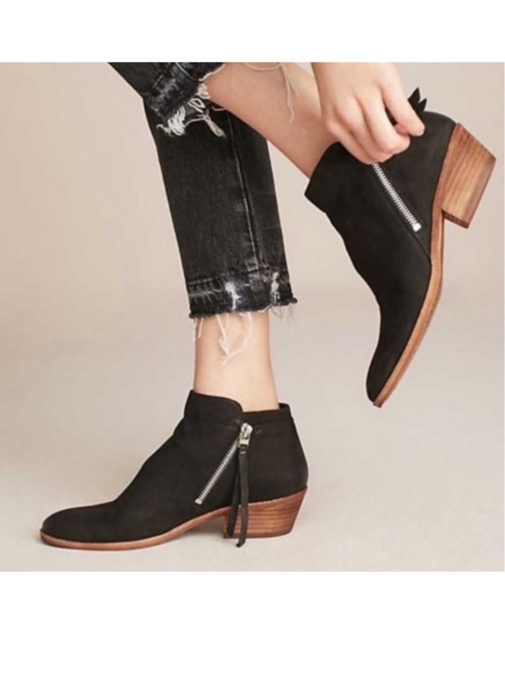 Sam Edelman Packer Suede Leather Double Zip Ankle Size 8